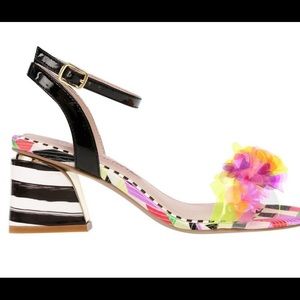 Betsey Johnson Kove  Black Multi black heel sandals size 7.5
